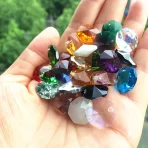 500pcs/lot 14mm Mixed Colors Crystal Glass Octagon Beads In 2 Holes For Chandelier Suncatchers Parts Garland Strand Accessories