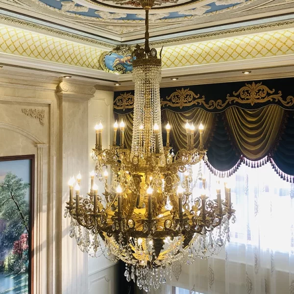 Customized Luxury Modern large chandeliers ceiling hanging Stair Led Gold crystal chandelier Living Room Home Decoration Fixture