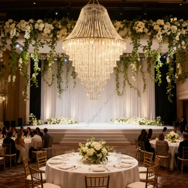 4pcs f30 120cm Wedding Ceiling Decorations Hanging Ceiling Light Acrylic Beaded Chandelier Backdrops for Wedding Events ivy300