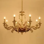 French chandelier for bedroom and dining room retro and creative country style luxurious villa all-copper lamp fixture