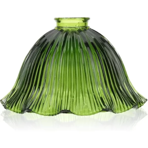 Glass Shade Lamp,Green Floor Lampshade Replacement Vintage Bell Lampshade Light Accessories for Table Lamps Chandelier Fixture