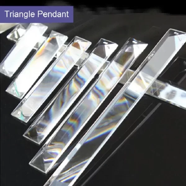 All Sizes Trimming Triangle Clear Prism In 1 Hole/2 Holes Crystal Glass Chandeliers Pendants Parts Glass Lamp Drop Pendants
