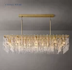 Marignan Rectangular Chandeliers Lustre Hanging Lamp Modern LED Crystal Brass Chrome Black Ceiling Lamp Pendant Lights