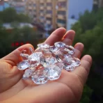 2000pcs Clear 14mm Crystal Octagonal Beads In 1Hole Glass Chandelier Accessories Lamp Lighting Parts Strand Garlands Stones