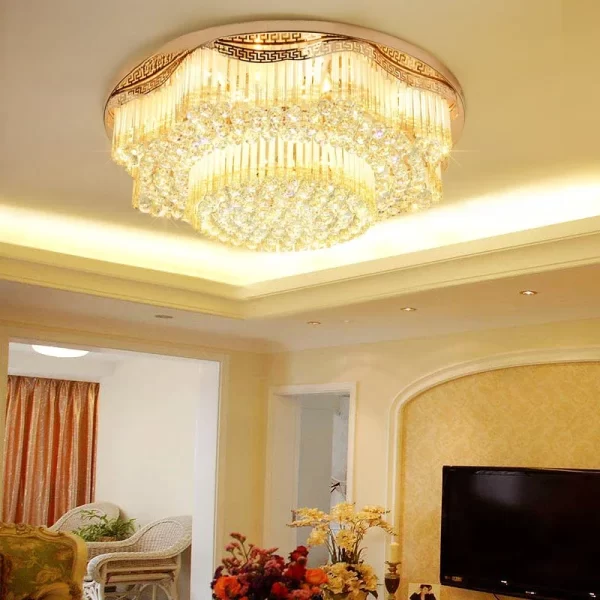 Luxury Modern Crystal Chandelier Lamps Chandeliers Ceiling Surface Mounted Fixtures Living Room Dining Bedroom Home Lighting